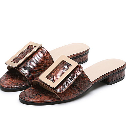 

Women's Sandals Wedge Heel Open Toe PU Summer Red / Brown / Black