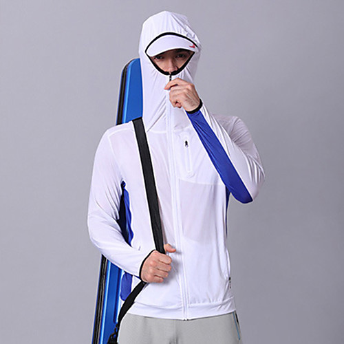 

Men's Sun Protective Clothing Top Quick Dry Anti-Mosquito Anti-UV Fishing Camping Outdoor Fishing / Ice Silk / Micro-elastic