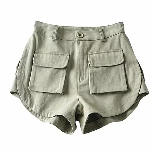 

Women's Basic Shorts Pants - Solid Colored Khaki Green Black S M L