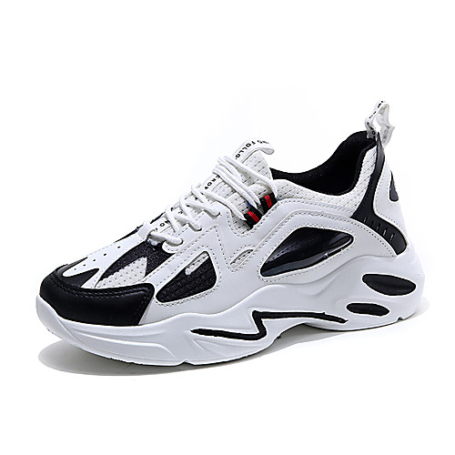 

Men's Mesh / PU Spring & Summer / Fall & Winter Sporty / Casual Athletic Shoes Running Shoes / Walking Shoes Breathable Color Block Black / White / White / Blue / Black