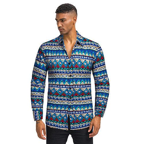 

Men's Daily Holiday Basic / Tropical Shirt - Color Block / 3D / Tie Dye Print Red