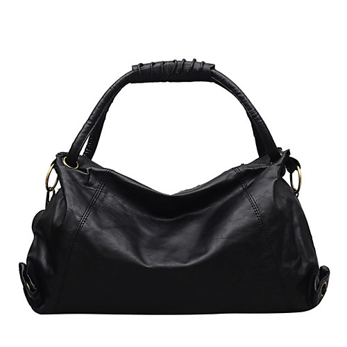

Women's Polyester / PU Top Handle Bag Solid Color Brown / Black / Gray