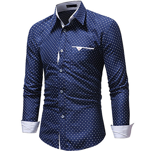 

Men's Sports Shirt - Polka Dot White