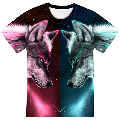 

Men's Daily Going out Street chic / Exaggerated T-shirt - Color Block / 3D / Abstract Purple
