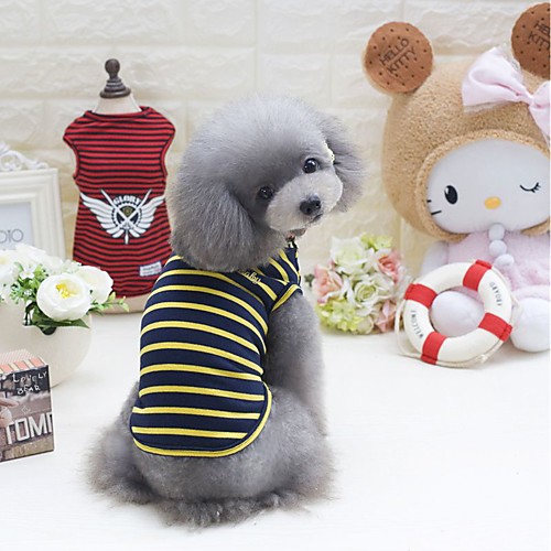 

Dog Shirt / T-Shirt Dog Clothes Yellow Red Green Costume Cotton S M L