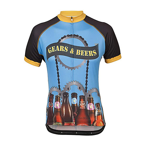 

21Grams Men's Short Sleeve Cycling Jersey 100% Polyester RedBlue Gear Oktoberfest Beer Bike Jersey Top Mountain Bike MTB Road Bike Cycling UV Resistant Breathable Quick Dry Sports Clothing Apparel