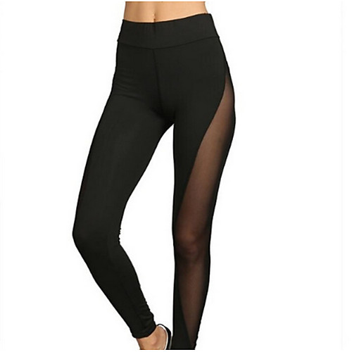 

Women's Basic Legging - Color Block Mid Waist Black S M L
