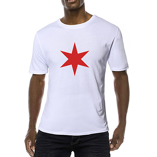 

Men's Daily Sports Business / Basic T-shirt - Solid Colored Black & White, Print Yellow
