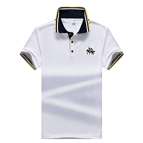 

Men's Daily Weekend Boho / Street chic Polo - Color Block Yellow