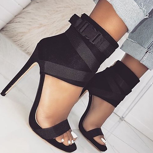 

Women's Sandals Stiletto Heel Open Toe PU Summer Red / White / Black