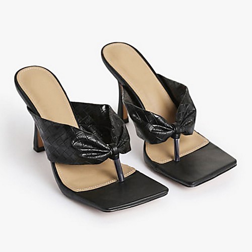 

Women's Slippers & Flip-Flops Stiletto Heel Open Toe PU Summer Gold / Black / Silver