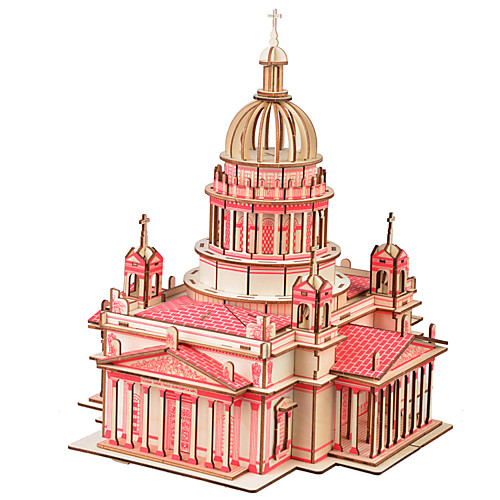 

3D Puzzle Jigsaw Puzzle Wooden Puzzle Church Cathedral DIY Natural Wood Classic Kid's Unisex Toy Gift