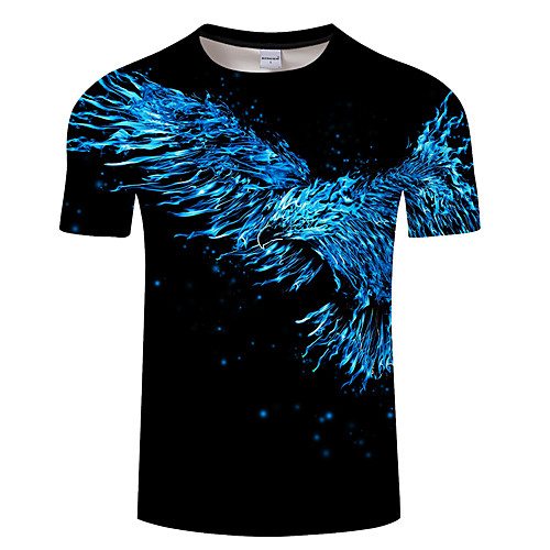 

Men's Daily Going out Exaggerated T-shirt - 3D / Animal Print Black