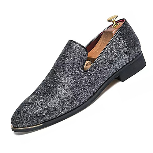 

Men's PU Spring & Summer Casual Loafers & Slip-Ons Non-slipping Black / Silver