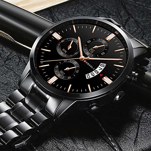 

Men's Steel Band Watches Quartz Modern Style Stylish Stainless Steel Black / Silver / Gold 30 m Calendar / date / day Casual Watch Large Dial Analog Elegant Fashion - BlackGloden WhiteGold Silver