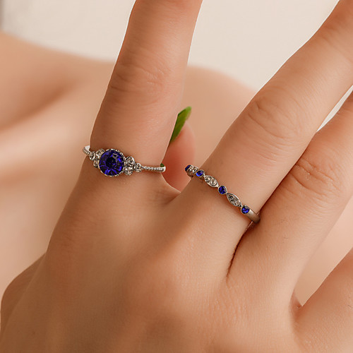 

Women's Ring 1 set Green Blue Alloy Elegant Holiday European Festival Jewelry