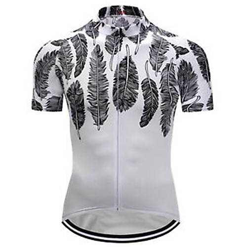 

21Grams Men's Short Sleeve Cycling Jersey Black / White Bike Jersey Top Mountain Bike MTB Road Bike Cycling UV Resistant Breathable Quick Dry Sports Clothing Apparel / Stretchy