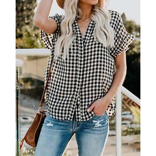 

Women's Daily Shirt - Plaid Black