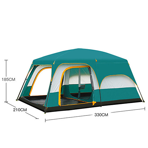 

Hewolf 5 person Cabin Tent Family Tent Outdoor Windproof Rain Waterproof UPF50 Double Layered Poled Camping Tent Three Rooms >3000 mm for Camping / Hiking / Caving Oxford Cloth 330210185 cm