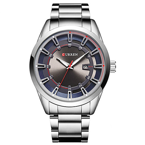 

CURREN Men's Dress Watch Bracelet Watch Quartz Silver Water Resistant / Waterproof Calendar / date / day New Design Analog Classic Casual Fashion - Blue / White Black / White / Stainless Steel