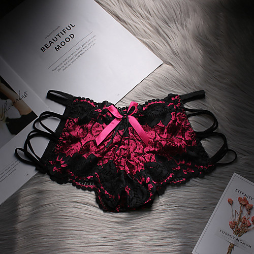 

Women's Lace / Bow / Basic Brief - Normal Mid Waist Purple Fuchsia Red One-Size