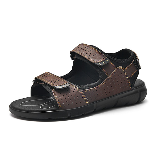 

Men's Microfiber Fall / Spring & Summer Casual Sandals Breathable Brown / Black