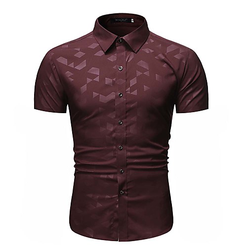 

Men's Holiday Tropical Shirt - Geometric Print Red