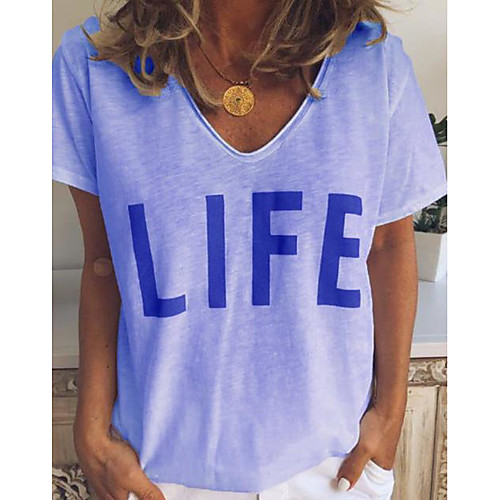 

Women's Daily T-shirt - Letter Yellow