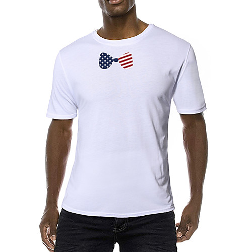 

Men's Daily Sports Business / Basic T-shirt - Rainbow Black & White, Print Yellow