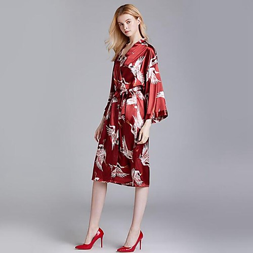

Women's Deep V Robes Pajamas Geometric