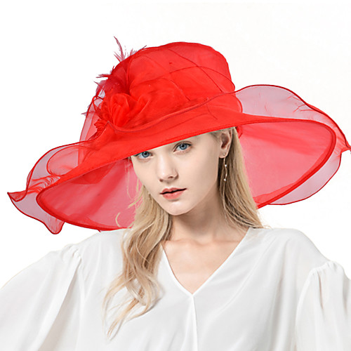 

Queen Elizabeth Audrey Hepburn Retro Vintage Summer Kentucky Derby Hat Fascinator Hat Women's Costume Blushing Pink / Light Purple / Red Vintage Cosplay Party Evening Tea Party Festival