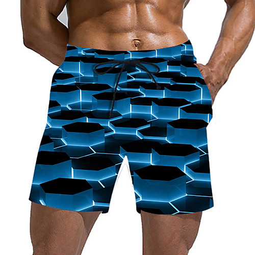 

Men's Sporty / Exaggerated Sweatpants / Shorts Pants - Geometric Pattern / 3D Print Sporty / Print Blue US32 / UK32 / EU40 US34 / UK34 / EU42 US36 / UK36 / EU44