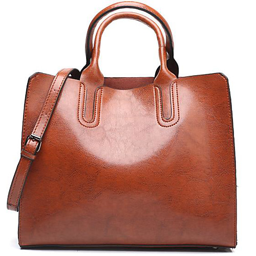 

Women's PU Top Handle Bag Solid Color Wine / Blushing Pink / Green