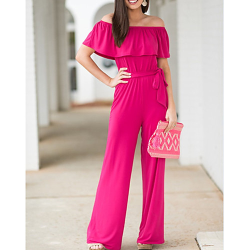 

Women's Fuchsia Black Jumpsuit Onesie, Solid Colored S M L