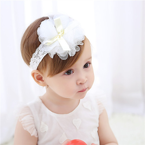 

Fabric Headbands Durag Kids Flower Elasticity For New Baby Holiday Stylish Active Blushing Pink White 1 Piece