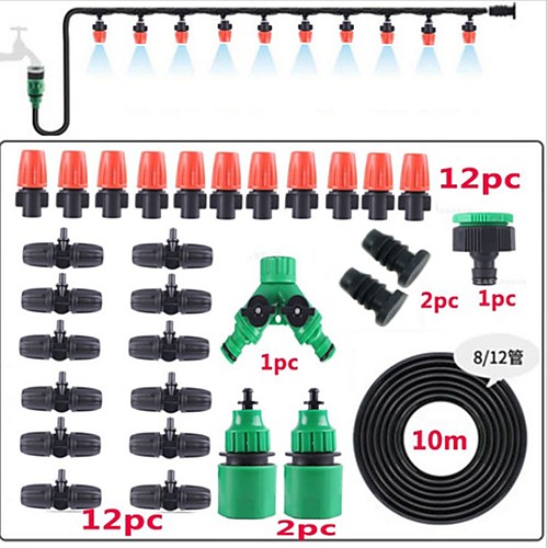 

10 Meters 12 Nozzle Irrigation Tools Automatic Micro Drip Irrigation System Automatic Watering Drip Emitter Diy Automatic Watering Set Sprinkler