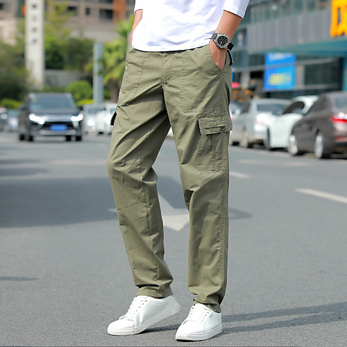 

Men's Hiking Pants Hiking Cargo Pants Outdoor Breathable Stretchy Sweat-wicking Comfortable Cotton Pants / Trousers Bottoms Hunting Fishing Climbing Dark Grey Army Green Green L XL XXL XXXL 4XL Loose