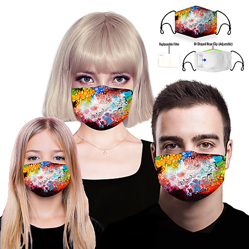 

Mask Filter Element Women's Polyester Spandex One-Size Rainbow 1pc / pack Adults Layered Mesh Sport Home All Seasons