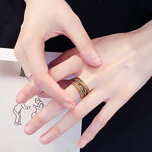 

Women's Ring 1pc Gold Silver Black Alloy Elegant Holiday European Festival Jewelry