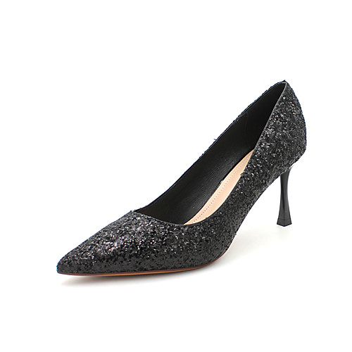 

Women's Wedding Shoes Stiletto Heel Pointed Toe Sequin Synthetics Classic / Minimalism Spring & Summer / Fall & Winter Gold / Silver / Black / Party & Evening
