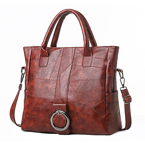 

Women's PU Top Handle Bag Solid Color Brown / Black
