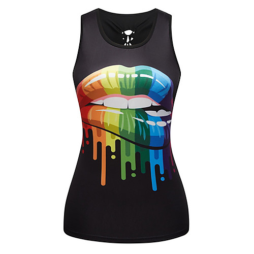 

Women's Daily Tank Top - Geometric Racerback / Print Black