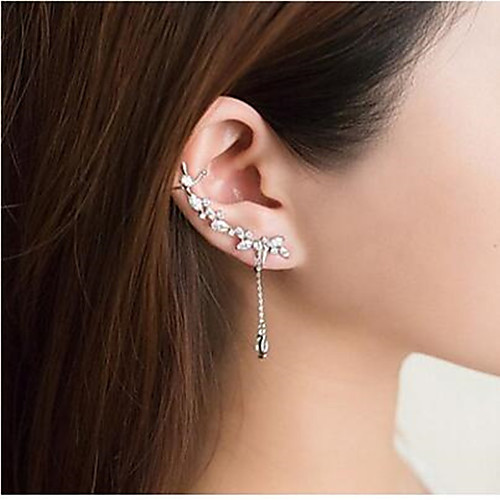 

Women's Clip on Earring Mismatched Love Stylish Luxury Earrings Jewelry Silver For Wedding Party Anniversary Daily Carnival 1pc