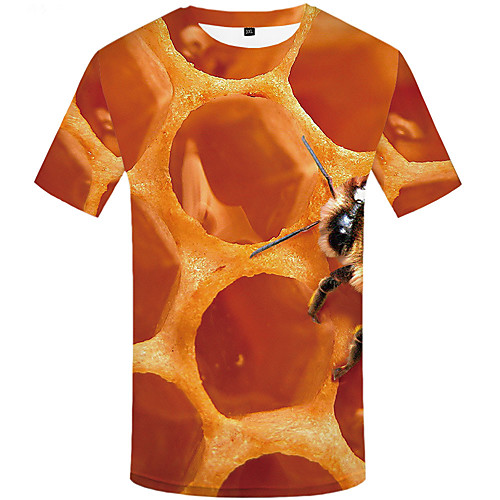 

Men's Daily Sports Basic / Street chic T-shirt - 3D / Graphic Print Orange