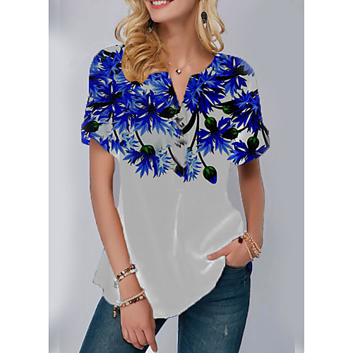 

Women's Daily T-shirt - Floral Blue