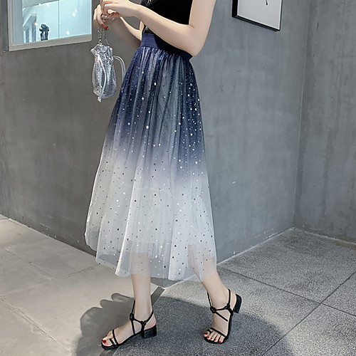 

Women's Swing Skirts - Galaxy Blue White Beige One-Size