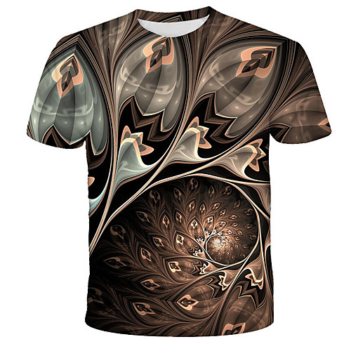 

Men's Daily Holiday Street chic / Exaggerated T-shirt - 3D / Tie Dye / Animal Wolf, Print Rainbow
