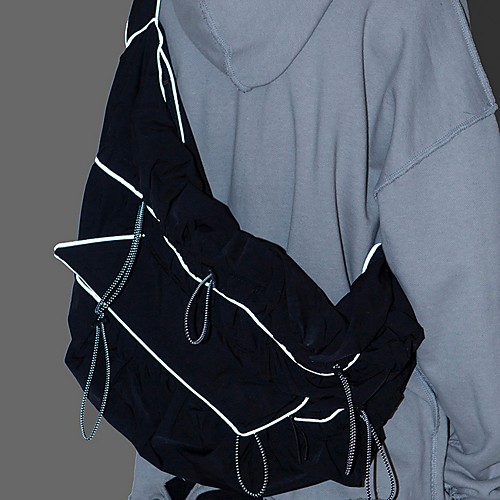 

Unisex Canvas Crossbody Bag Solid Color Black / Beige / Gray
