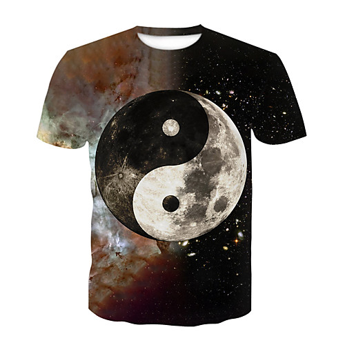 

Men's Daily Sports Basic T-shirt - Galaxy / Color Block / 3D Print Rainbow