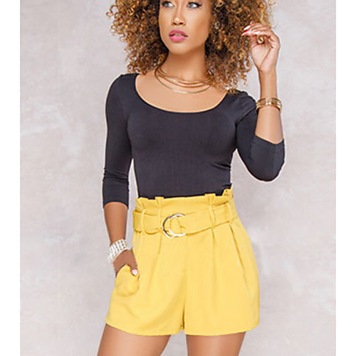 

Women's Basic Shorts Pants - Solid Colored Yellow Red Blue S M L